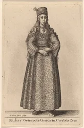 Vornehme griechische Frau in der Stadt Pera
