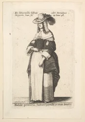 Mulier primaria Antuerpiensis, in ornatus domestica Dame von Antwerpen in häuslicher Kleidung, 1625-77