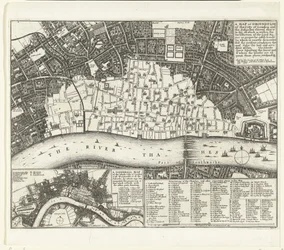 Grundriss von London nach dem großen Brand von 1666