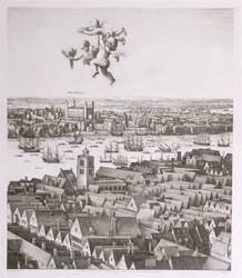 Ansicht von London, veröffentlicht 1647 (Faksimile) (Detail)