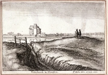 Ansicht des Gebiets um New River Head, Finsbury, London, 1665