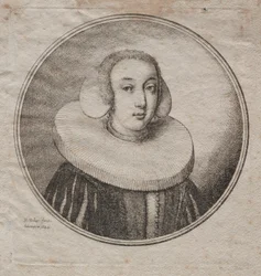Frau mit einer Mühlstein-Krause