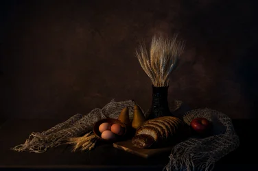 Rustikales Ernte Stillleben