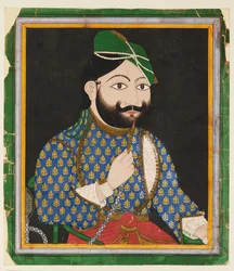 Bärtiger Mann mit grünem Turban