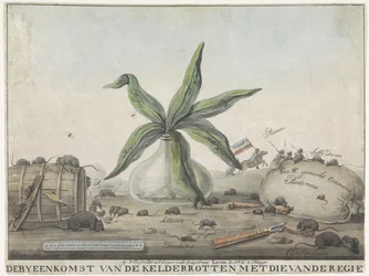 Karikatur der französischen Zollbeamten, 1813-1814 (Das Treffen der Kelleratten mit denen der Regie)