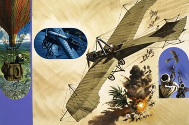 1911 warf Lt. Giulip Gavotti als erster Mensch eine Bombe aus einem Flugzeug ab