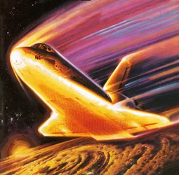 Das Space Shuttle beim Wiedereintritt in die Erdatmosphäre vorgestellt