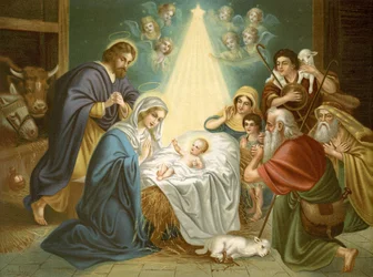 Die Geburt Christi (Farblithographie)