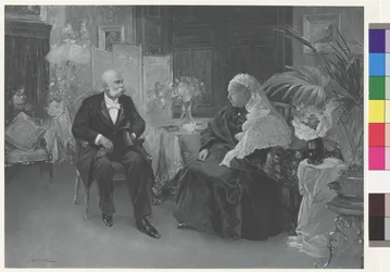 Königin Victoria und Kaiser Franz Joseph im Hotel du Cimiez in Nizza