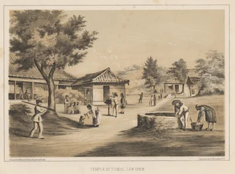 Tempel in Tumai, Lew Chew, 1855