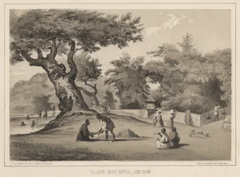 Dorf in der Nähe von Napha, Lew Chew, 1855