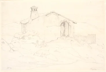 Berglandschaft mit einer Hütte