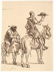 Don Quixote betrachtet seinen Helm