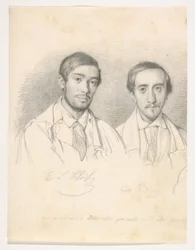 Doppelporträt der Künstler E. F. Kloss und G. Pellicia