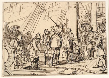 Entwurf für das Gemälde in der Kapelle von Chr. 4. in Roskilde "Chr. 4. auf der Dreifaltigkeit"