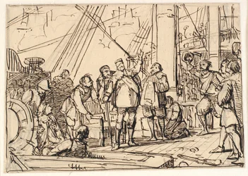 Entwurf für das Gemälde in der Kapelle von Chr. 4. in Roskilde "Chr. 4. auf der Dreifaltigkeit"