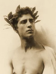 Studie eines Jungen mit Kranz, Sizilien, ca. 1898