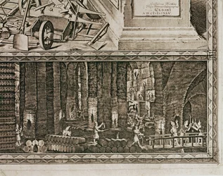 Die Salzminen von Wieliczka bei Krakau erzeugten etwa ein Drittel des Einkommens der polnischen Könige (Gravur)