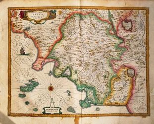 Karte der Grenzen von Siena, aus Regionum Italiae von Willem Blaeu, Gravur