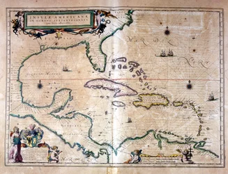 Die Karibik: Golf von Mexiko und Karibisches Meer aus dem Atlas von Wilhelm Blaeu
