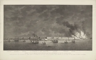 Ansicht des Brandes und Beschusses der Stadt Antwerpen am 27. Oktober 1830, unter dem Befehl von S. Exz. Lt. Gen. Baron D.H. Chassé