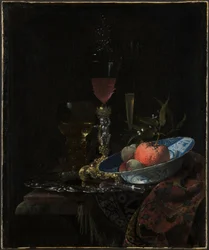 Weinglas und eine Schale mit Obst, 1663