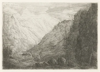 Blick auf Bergtal