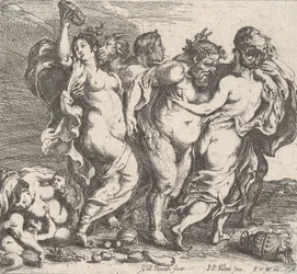 Der betrunkene Silen, begleitet von Nymphen und Satyrn, 1632