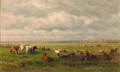 Wiesenlandschaft mit Vieh