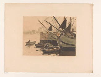 Boote im IJ mit der Lutherischen Kirche