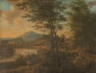Italienische Landschaft bei Sonnenuntergang