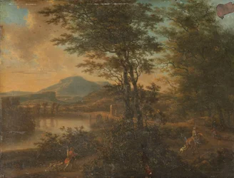 Italienische Landschaft bei Sonnenuntergang