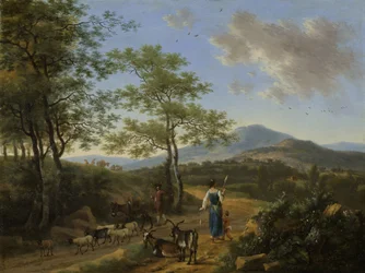 Italienische Landschaft mit Hirten