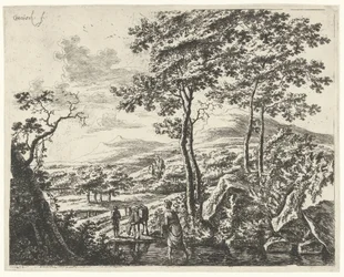 Landschaft mit einem Maultiertreiber