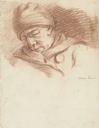 Schlafender Mann mit Mütze (Selbstporträt?)