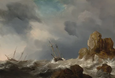 Schiffe in einem Sturm, 1660