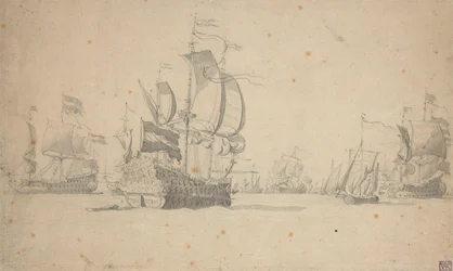 Eine niederländische Staffel bildet eine Schlachtlinie, Mai 1672?, ca. 1672