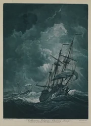Ein Schiff in einem Sturm