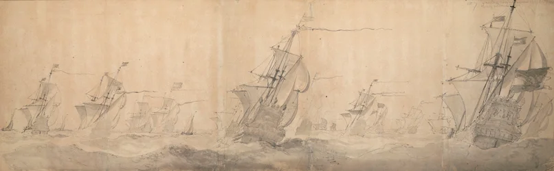 Niederländische Flotte vor der Küste der Nordfriesischen Inseln, 9. [OS] / 19. Oktober 1658