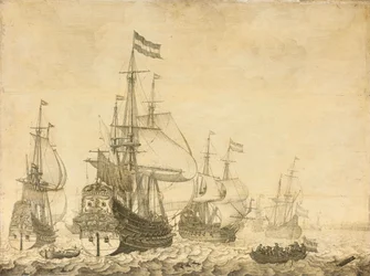 Seestück mit Niederländischen Kriegsschiffen