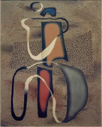 Zwei Figuren auf Sand