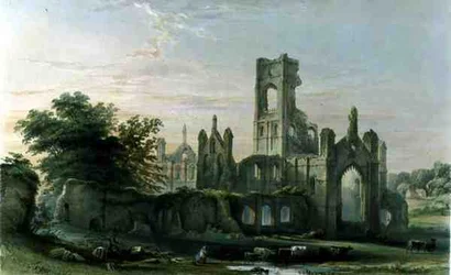 Kirkstall Abbey von Südosten, aus 