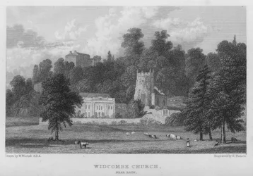 Widcombe Church, bei Bath (Stich)