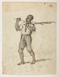 Einwohner von St. Jago aus einem Album von 372 Zeichnungen von Landschaften, Küstenlinien, Kostümen und Alltagsleben während der Gesandtschaft von Lord Macartney an den Kaiser von China, zwischen 1792 und 1794