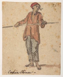 26 Cochin Chinese, aus einem Album von 372 Zeichnungen von Landschaften, Küstenlinien, Kostümen und Alltagsleben während der Lord Macartney-Botschaft an den Kaiser von China, zwischen 1792 und 1794