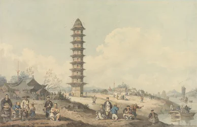 Stadt Lin Tsin, Shantung, mit Blick auf den Großen Kanal