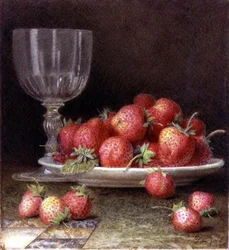 Erdbeeren und ein Glas