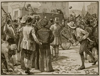 Angriff auf Sir Charles Wetherell in Bristol, Illustration aus 