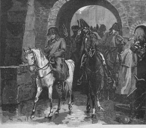 Napoleon ritt mit einer kleinen Suite durch das Peters Tor, 1902