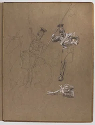 Studien für das Ölgemälde, Die Fahne: Albuhera, 16. Mai 1811